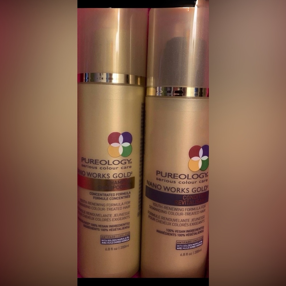 Pureology Nano Works Gold Shampoo and Conditioner Set 6.8oz hair care Duo Vegan